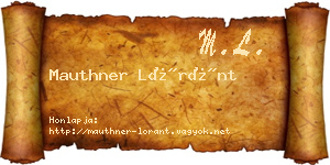 Mauthner Lóránt névjegykártya